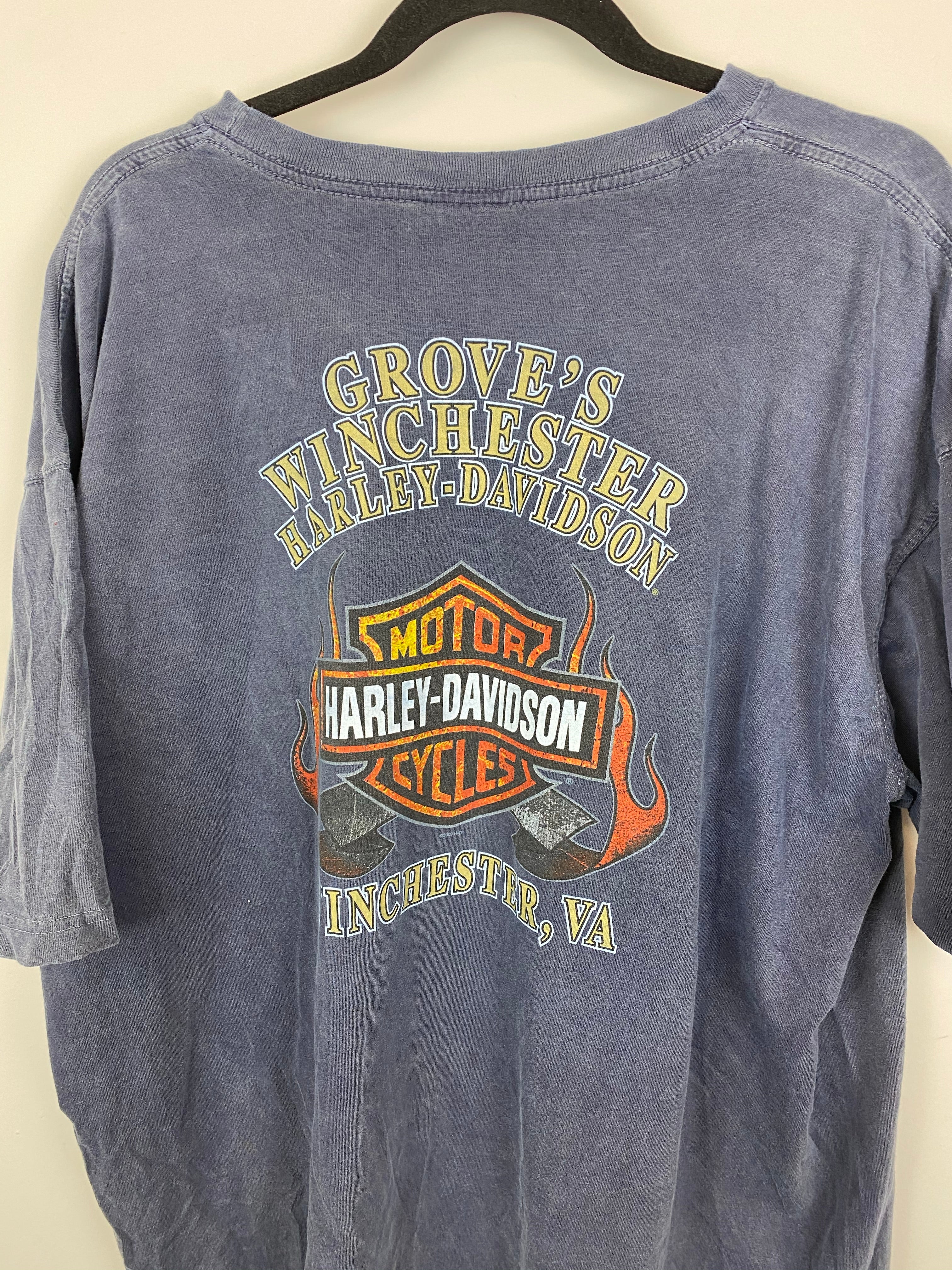 Front and back oversized Harley t shit