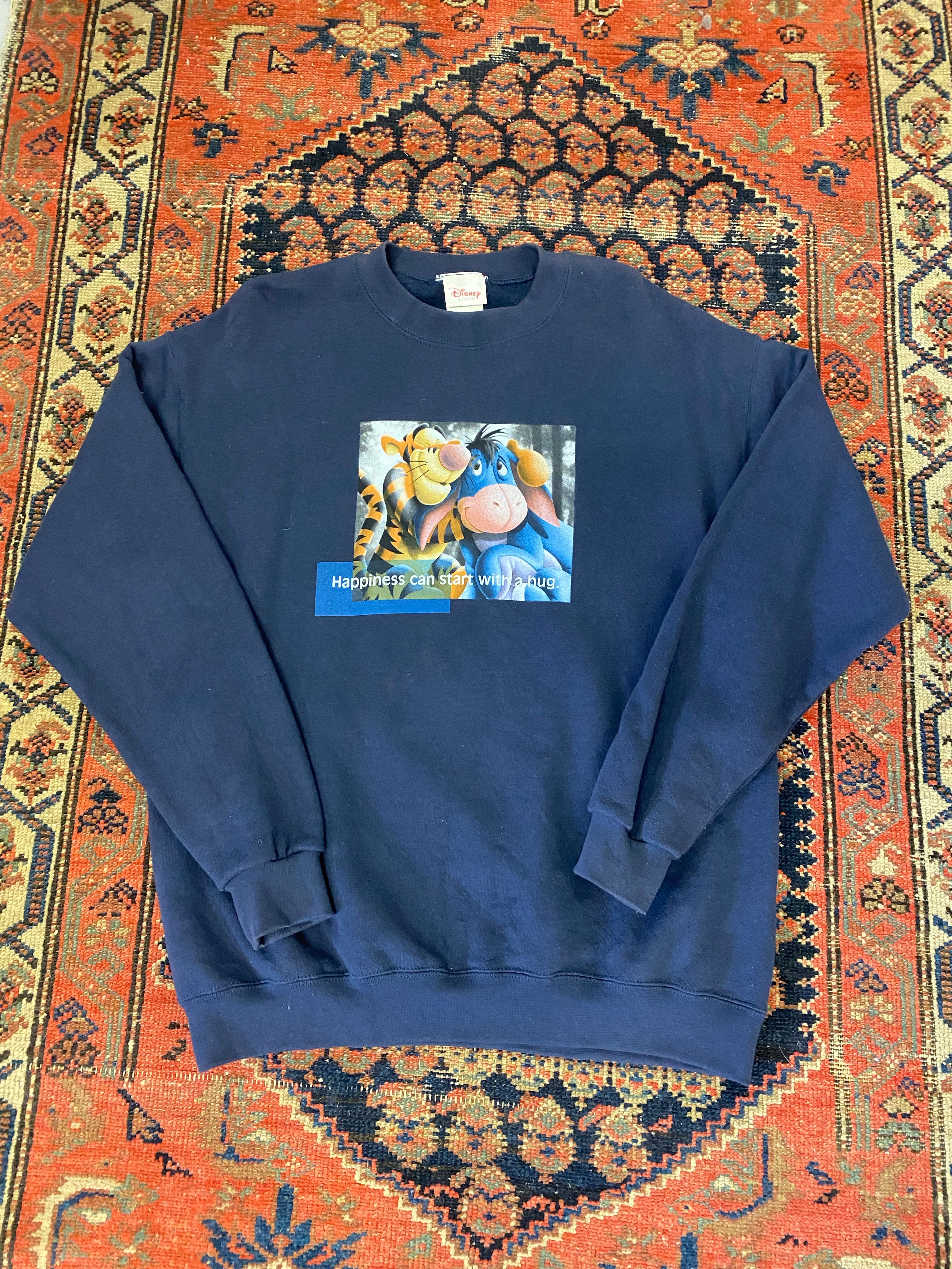 90s ‘Happiness Starts With A Hug’ Disney Crewneck - L