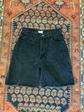 90s High Waisted London Jenas Frayed Denim Shorts - 28in