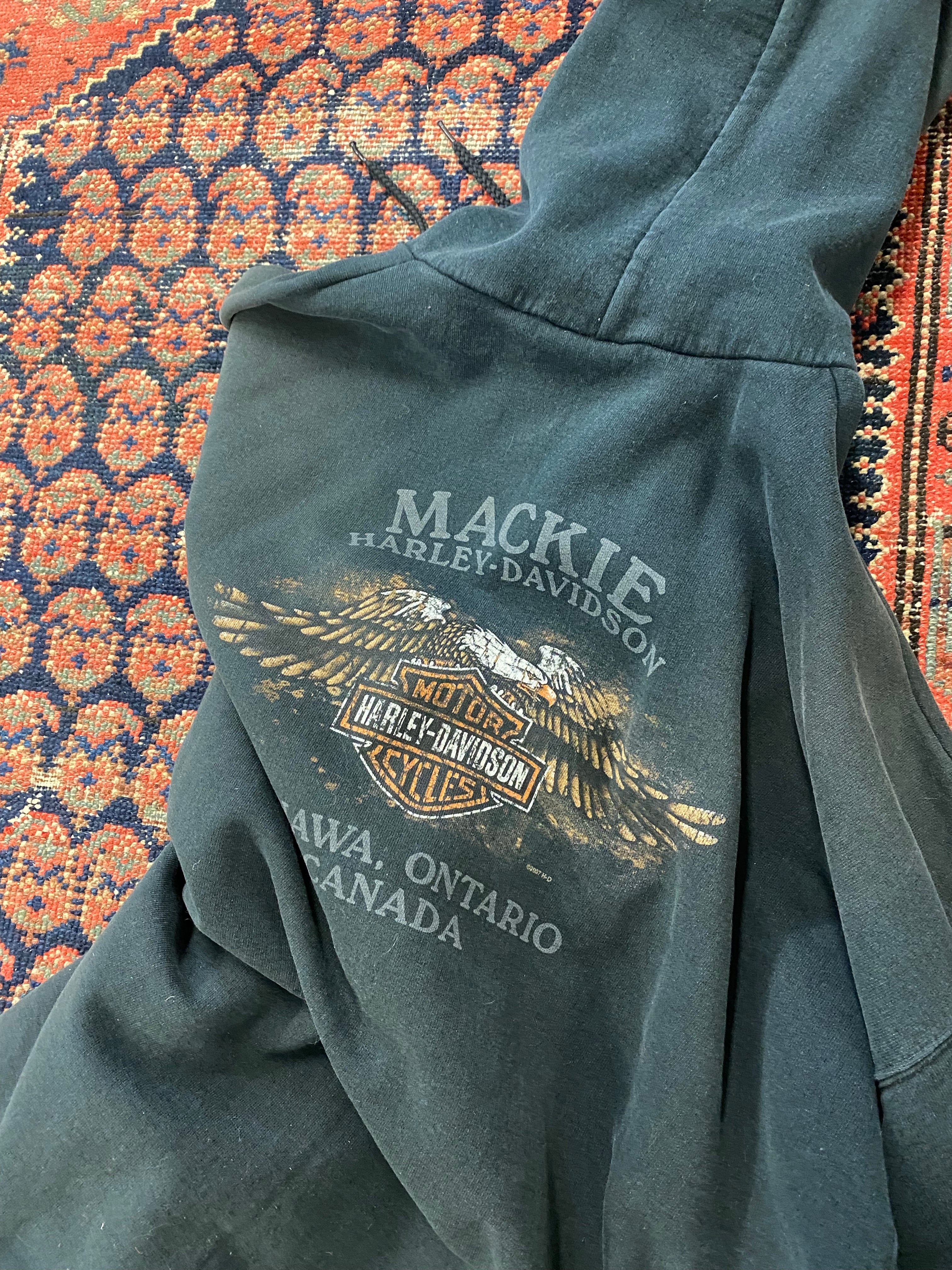 Vintage Harley Davidson Full Zip Hoodie - L/XL