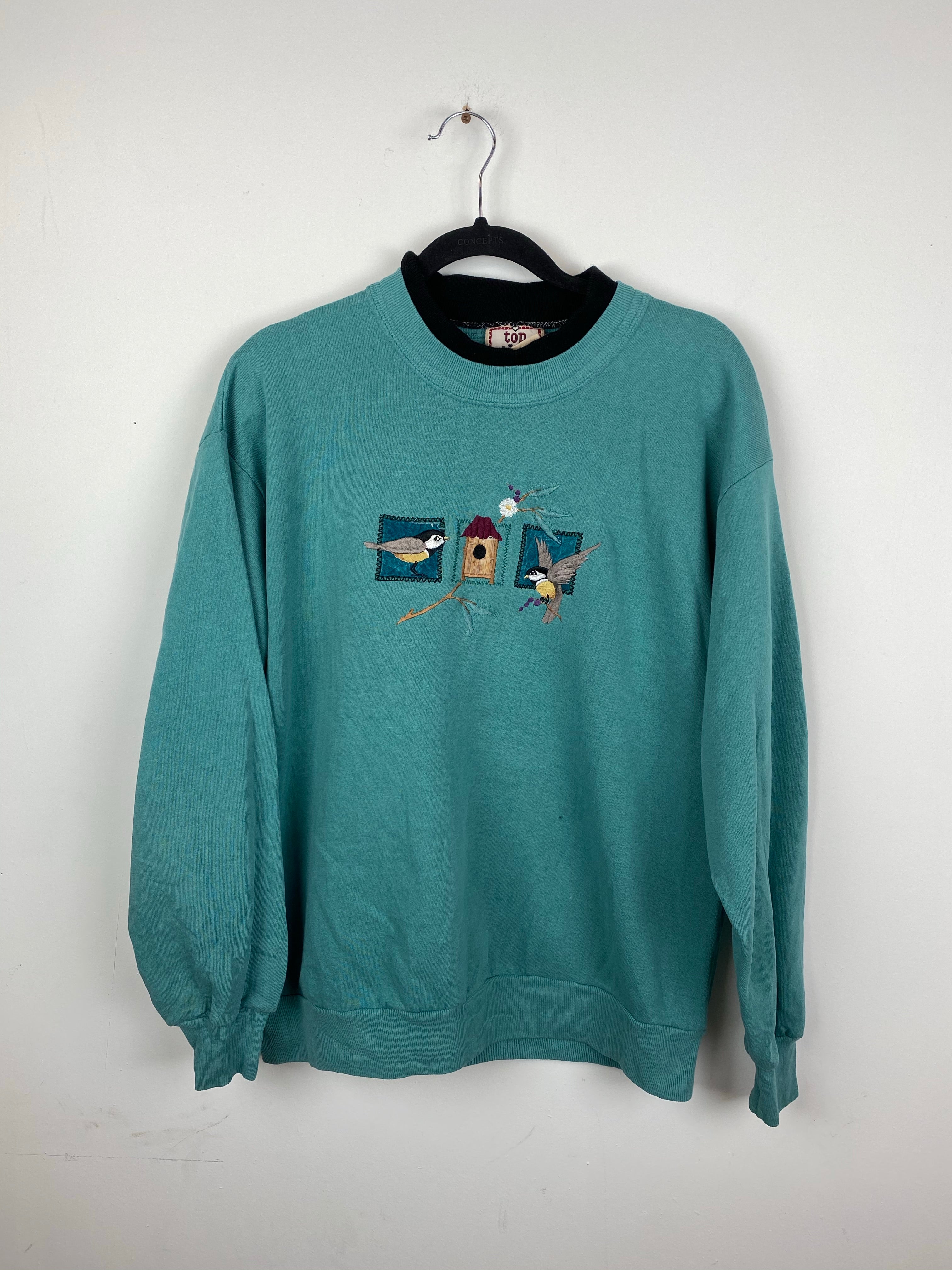 90s embroidered Bird crewneck