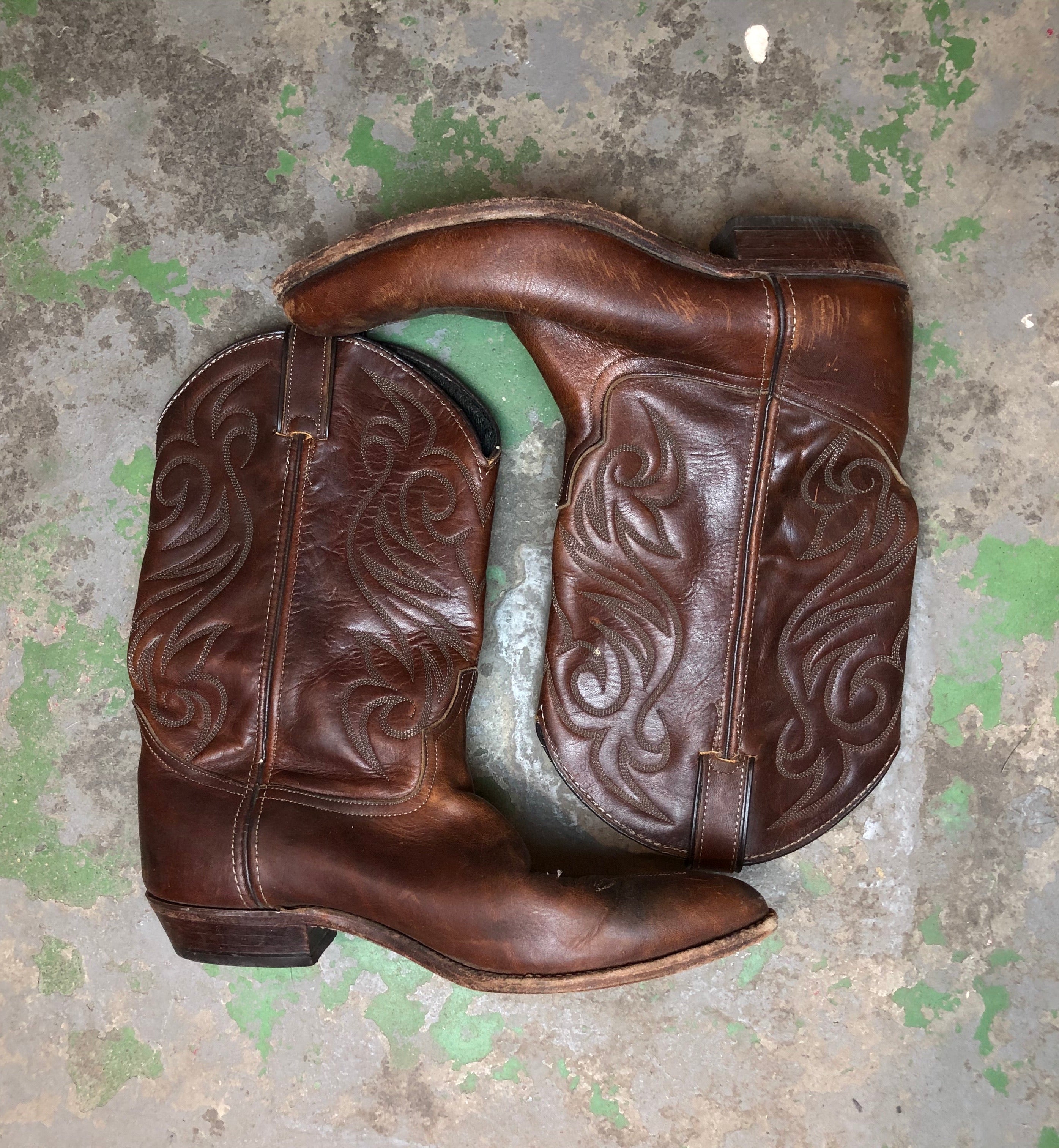 Brown cowboy boots
