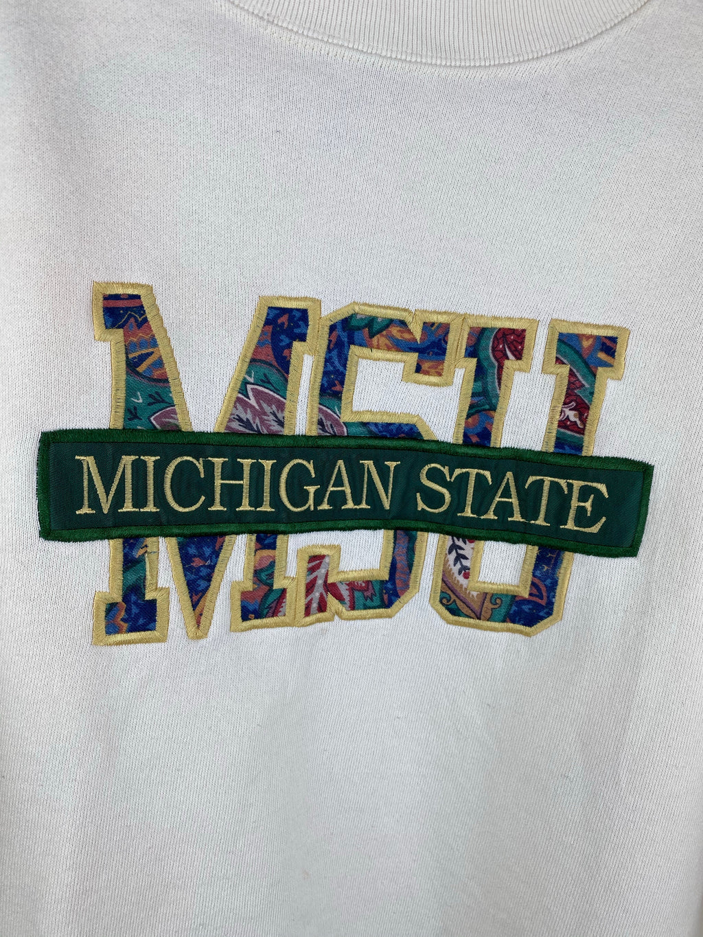 Embroidered Michigan State crewneck