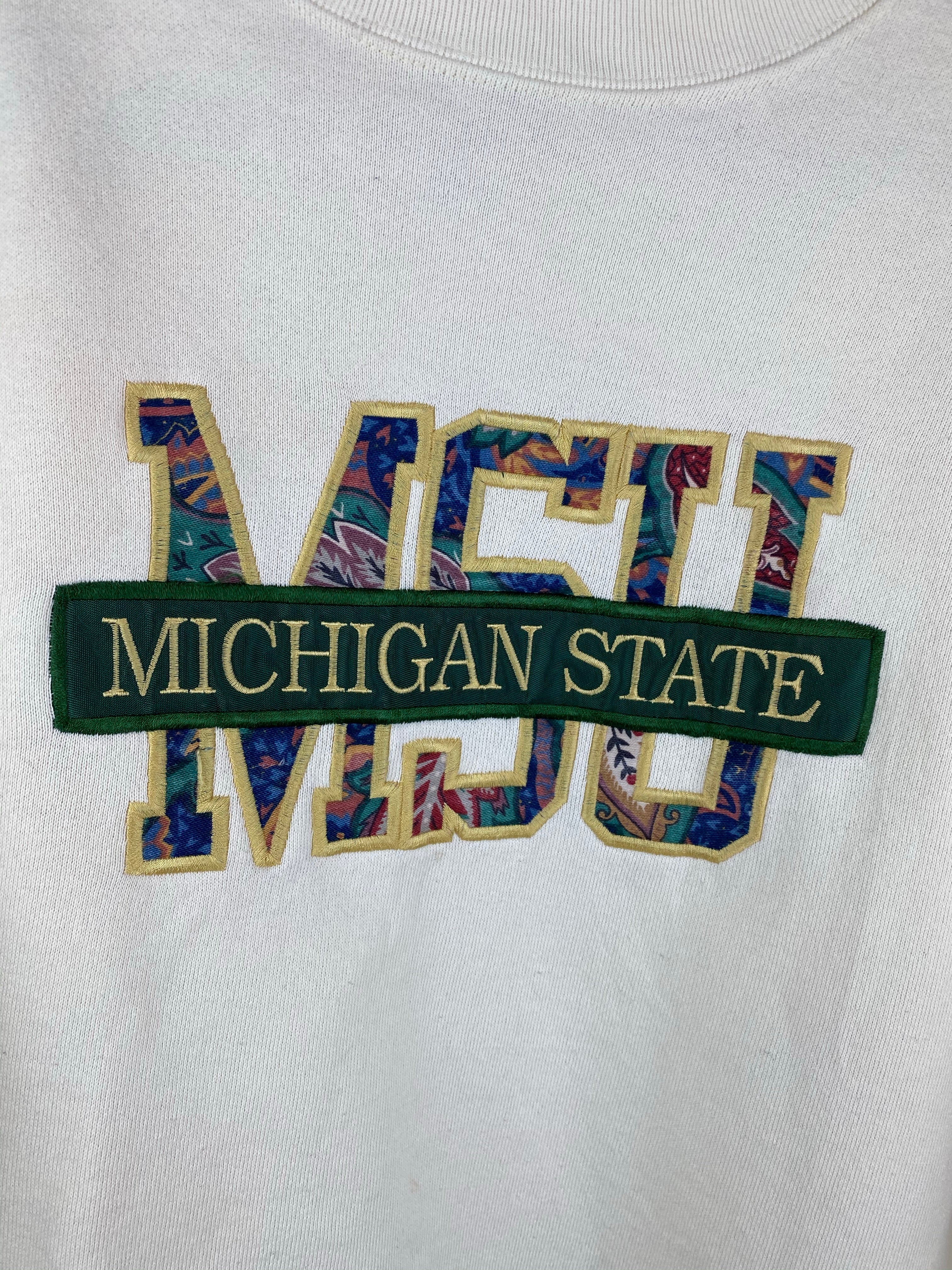 Embroidered Michigan State crewneck