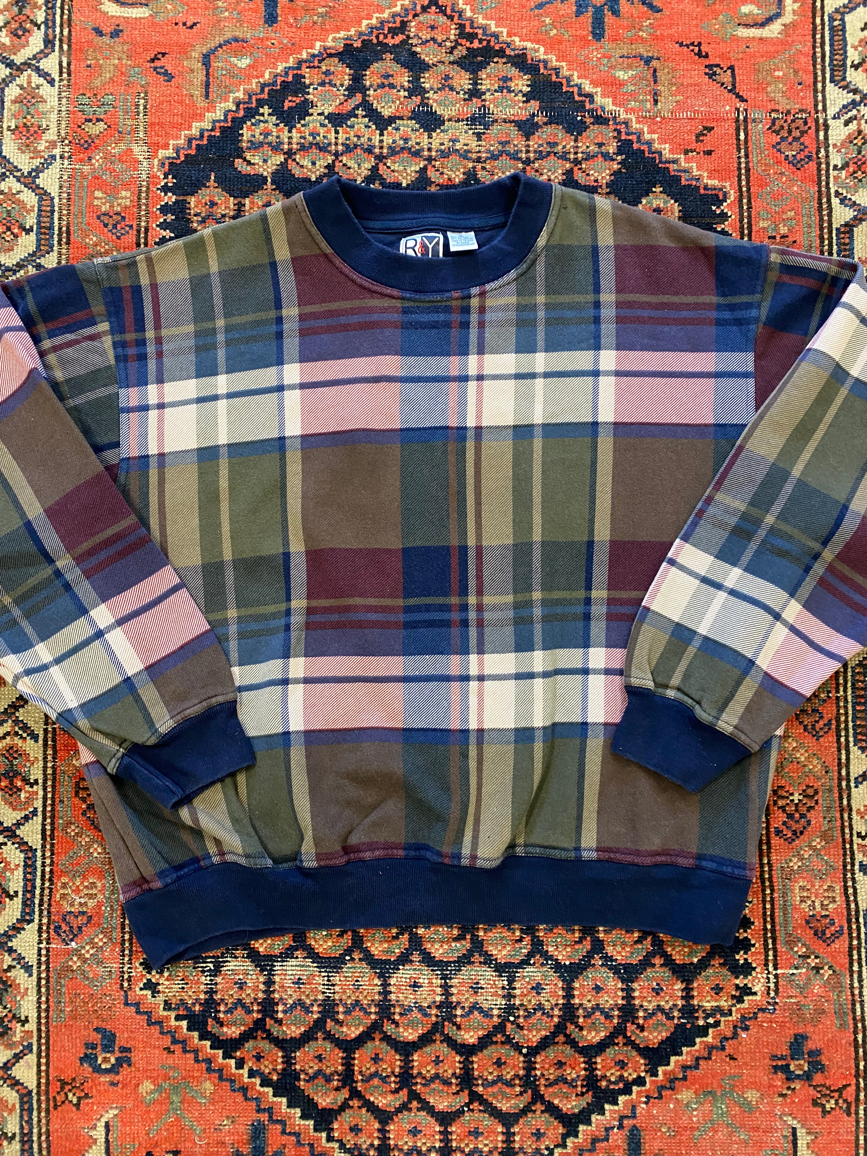 Vintage plaid Crewneck - M