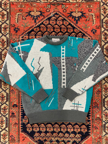 Vintage Snakes And Latter Knit Sweater - M