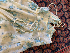 Vintage Floral Dress With Back Tie - S/M