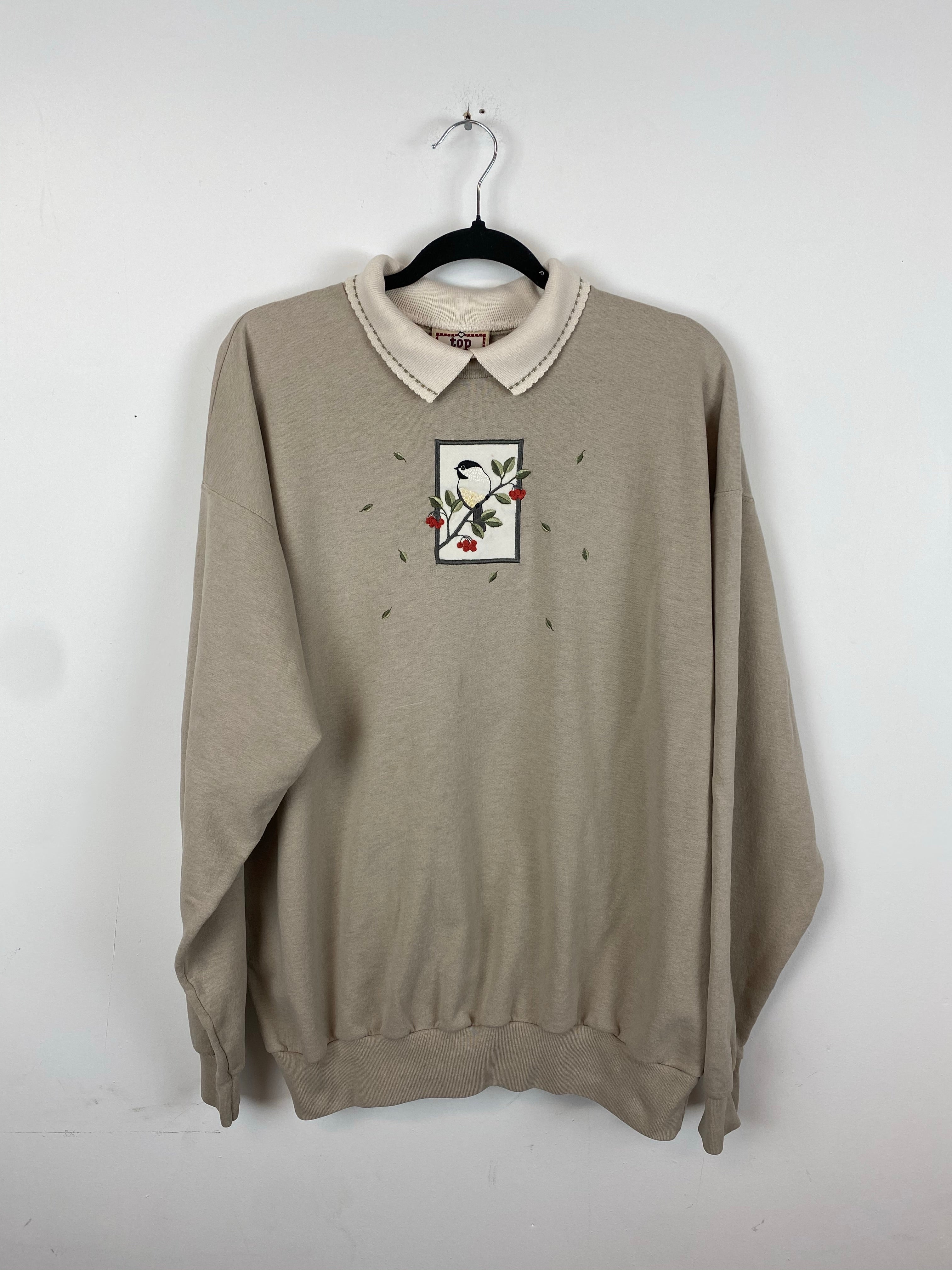 Embroidered Bird crewneck - L