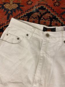 Vintage High Waist White Denim Jeans - 28in