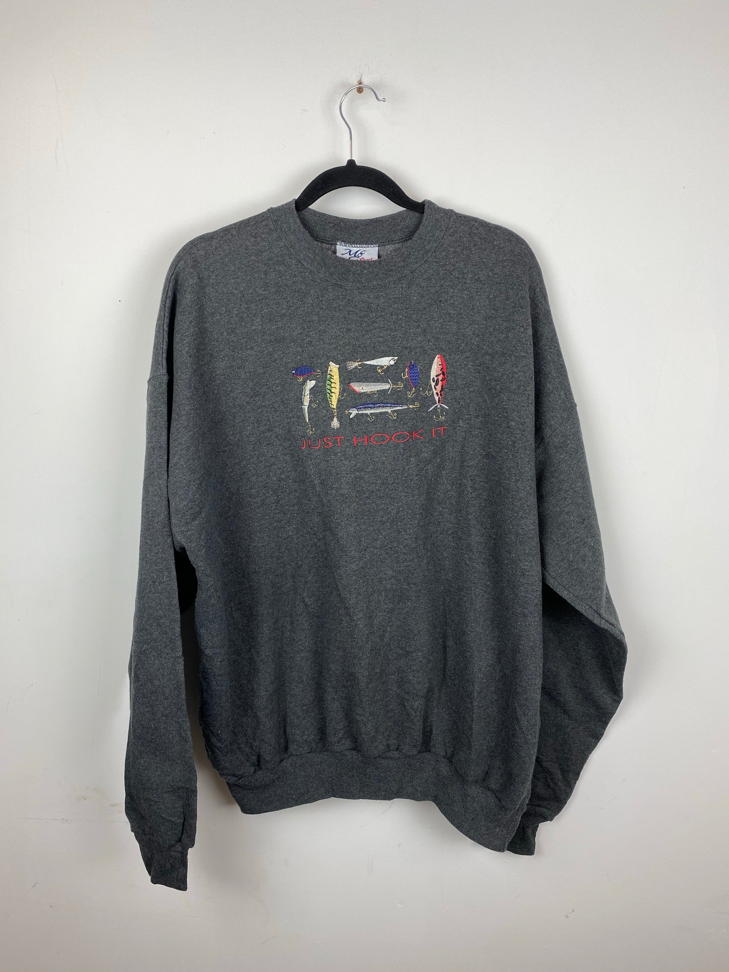 90s embroidered Just Hooked crewneck