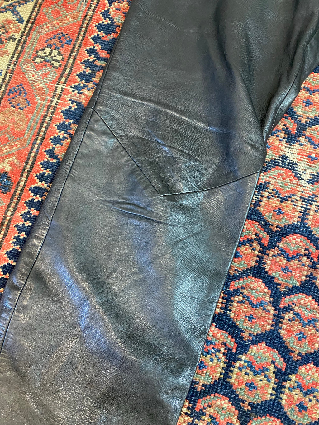 Vintage High Waisted Leather Pants - 28in