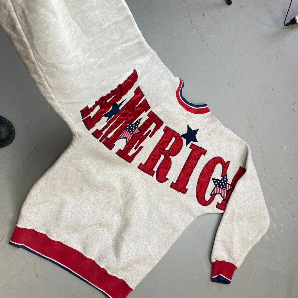 Embroidered American crewneck