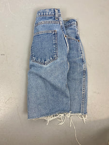 90s High Waisted Frayed Denim Shorts - 30in