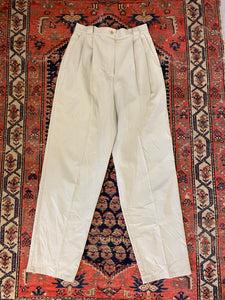 90s Cotton / Polyester High Waisted Pleated Trousers - 27in