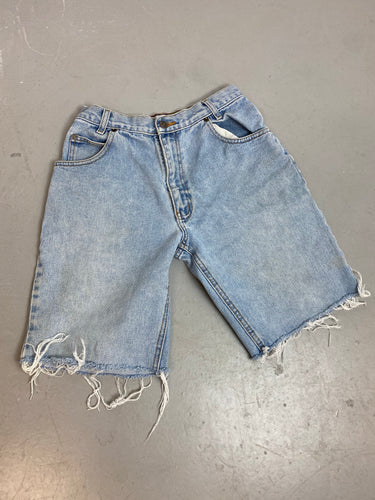 90s High Waisted Arizona Frayed Denim Shorts - 25in