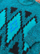 Load image into Gallery viewer, Vintage Teal Knit Sweater - XL
