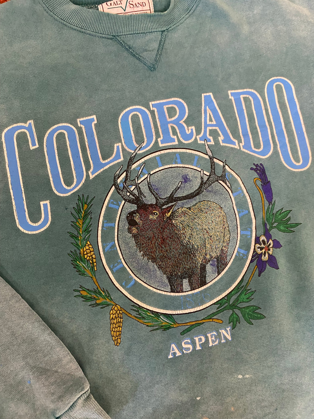 90s Stone Wash Colorado Crewneck - L