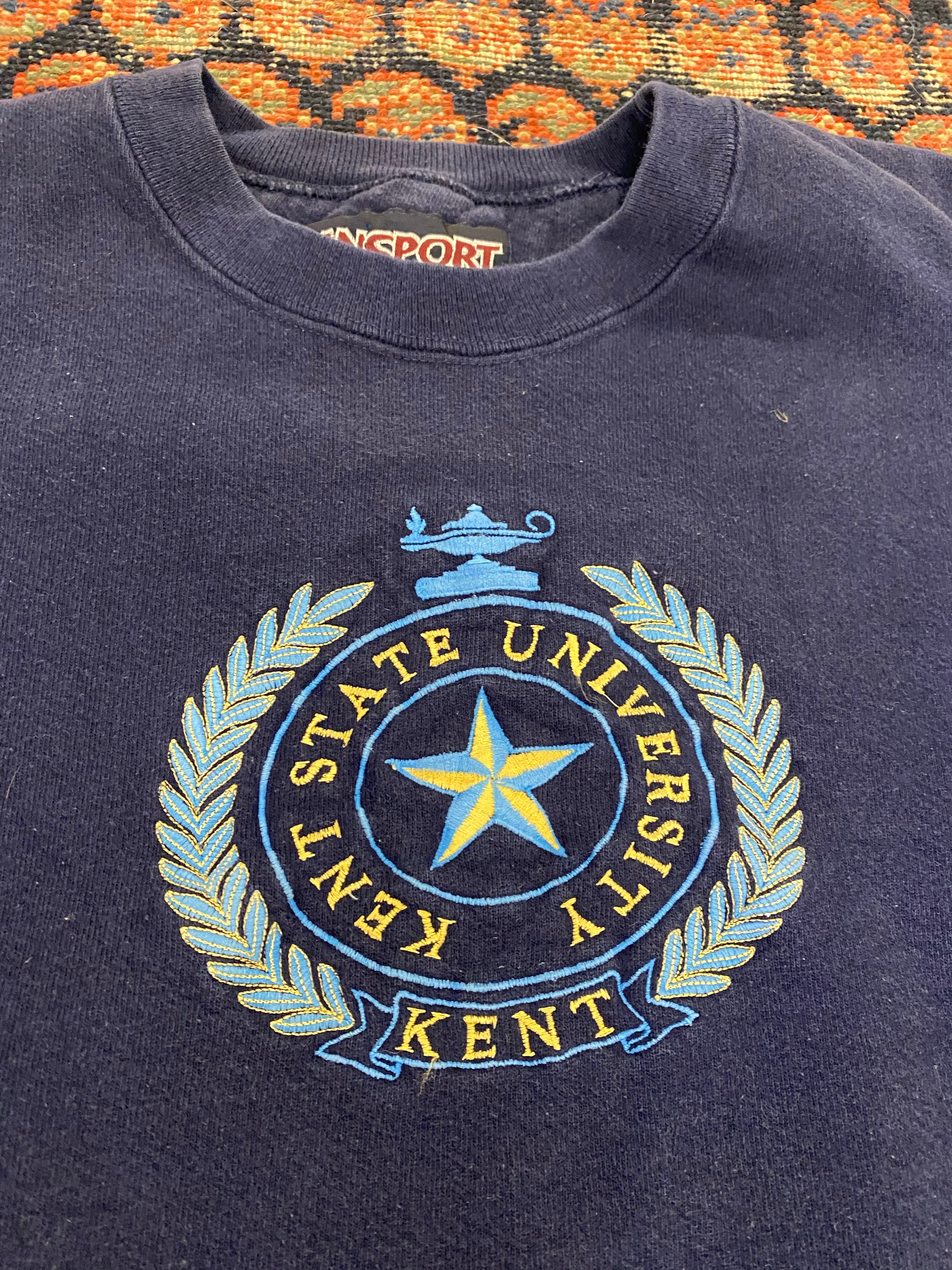90s Embroidered Kent State University Crewneck - M