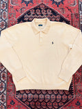 VINTAGE YELLOW KNIT POLO - MEDIUM