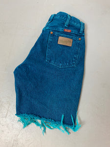 Vintage High Waisted Frayed Wrangler Denim Shorts - 27in