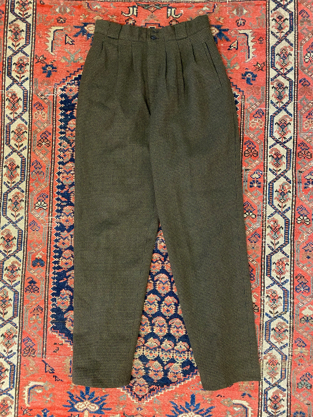 90s High Waisted Wool Trousers - 28inches