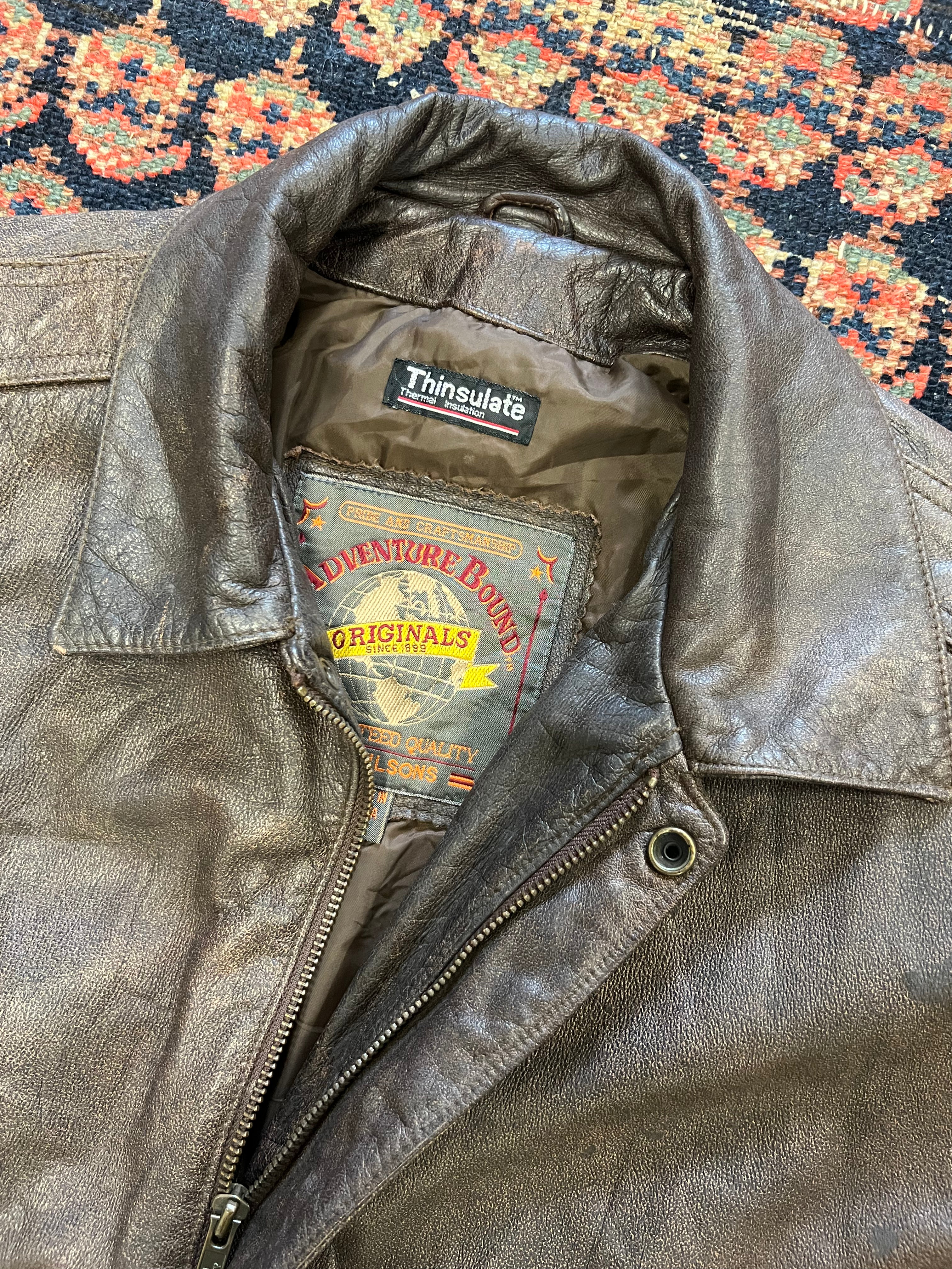 VINTAGE ADVENTURE BOUND LEATHER JACKET -SMALL