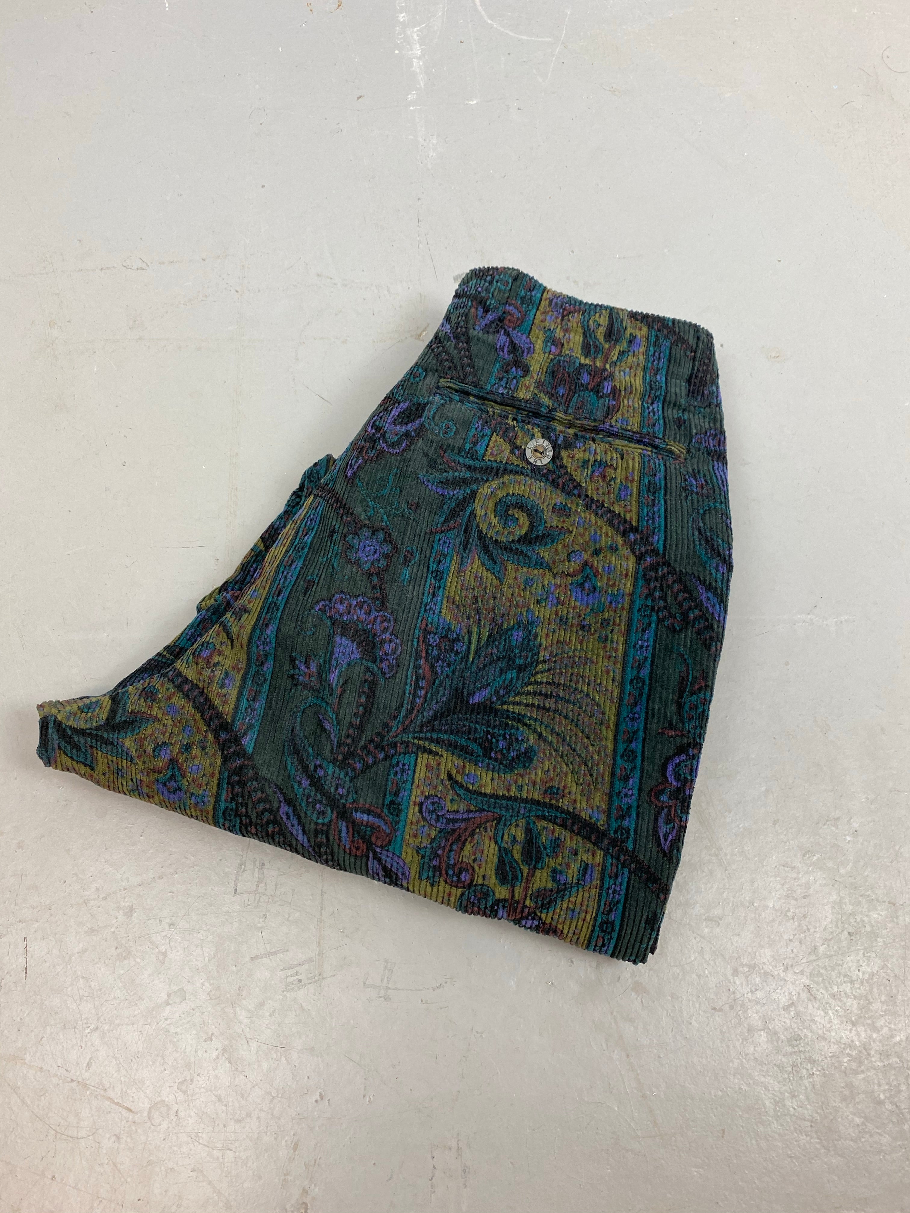 Paisley High waisted Corduroy Pants