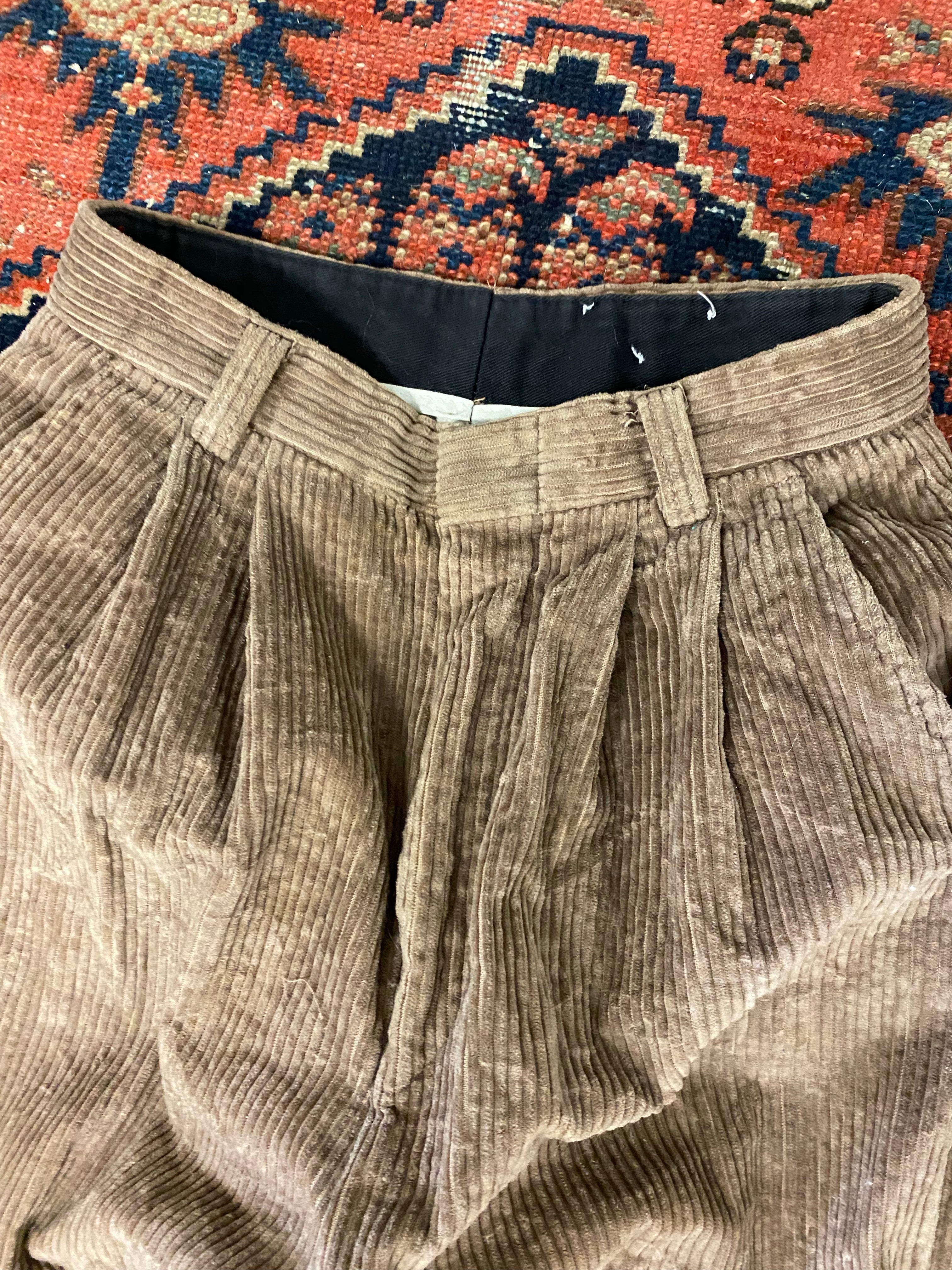 Vintage Brown High Waisted Corduroy Pants - 24in