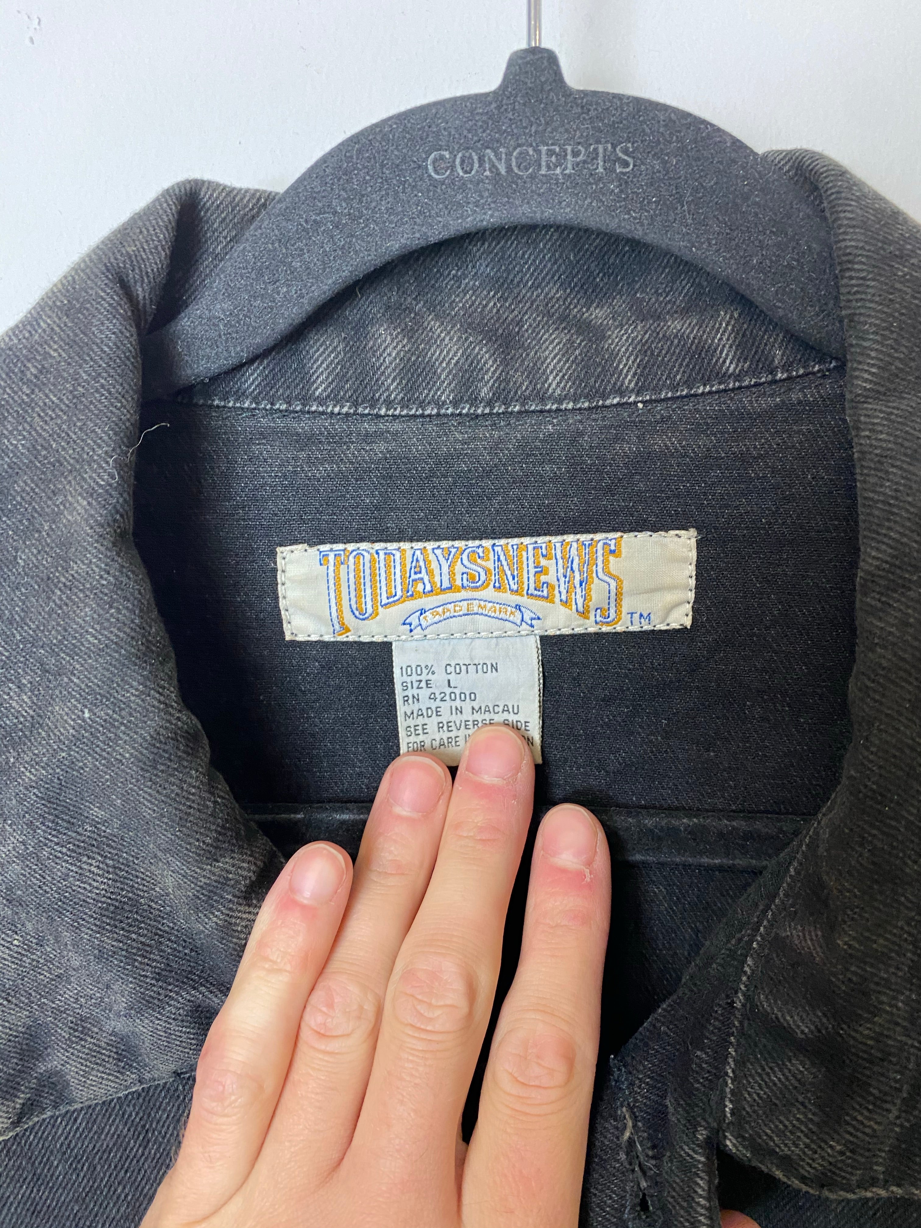 90s Black Denim Jacket - Men’s M