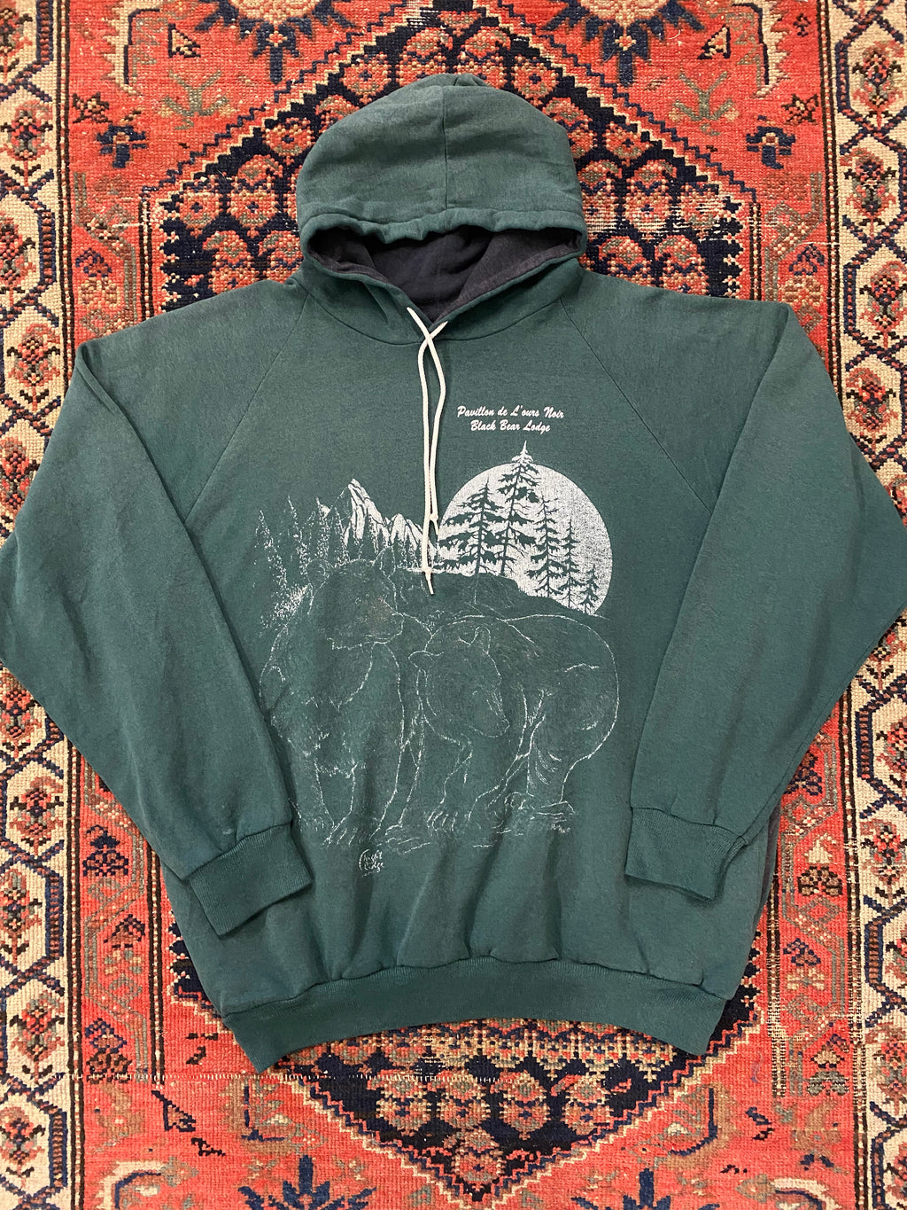 Vintage Faded Bear Hoodie - M