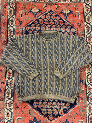 Vintage Cable Knit Sweater - L