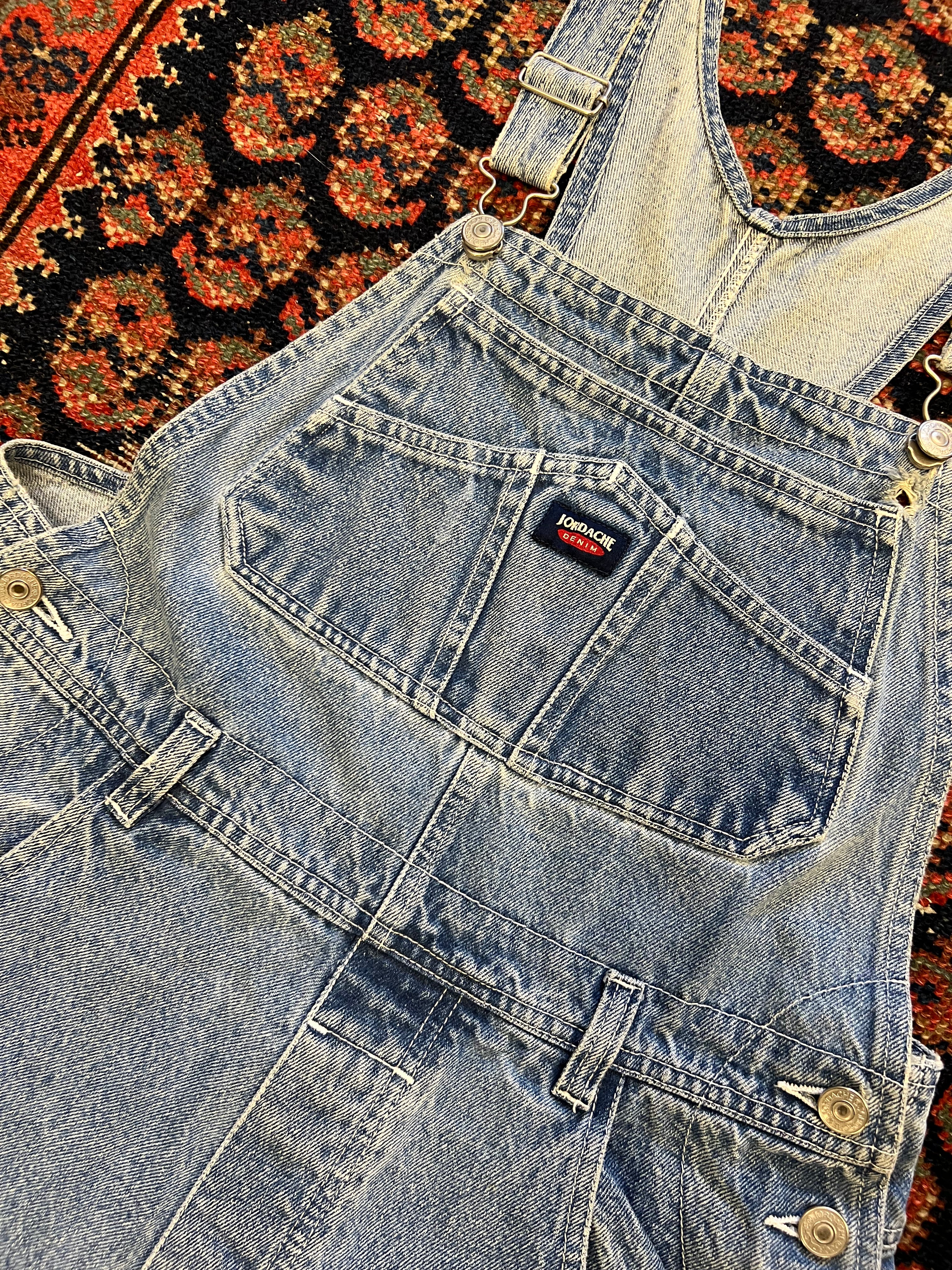 VINTAGE JORDACHE DENIM SHORT OVERALLS - S/M