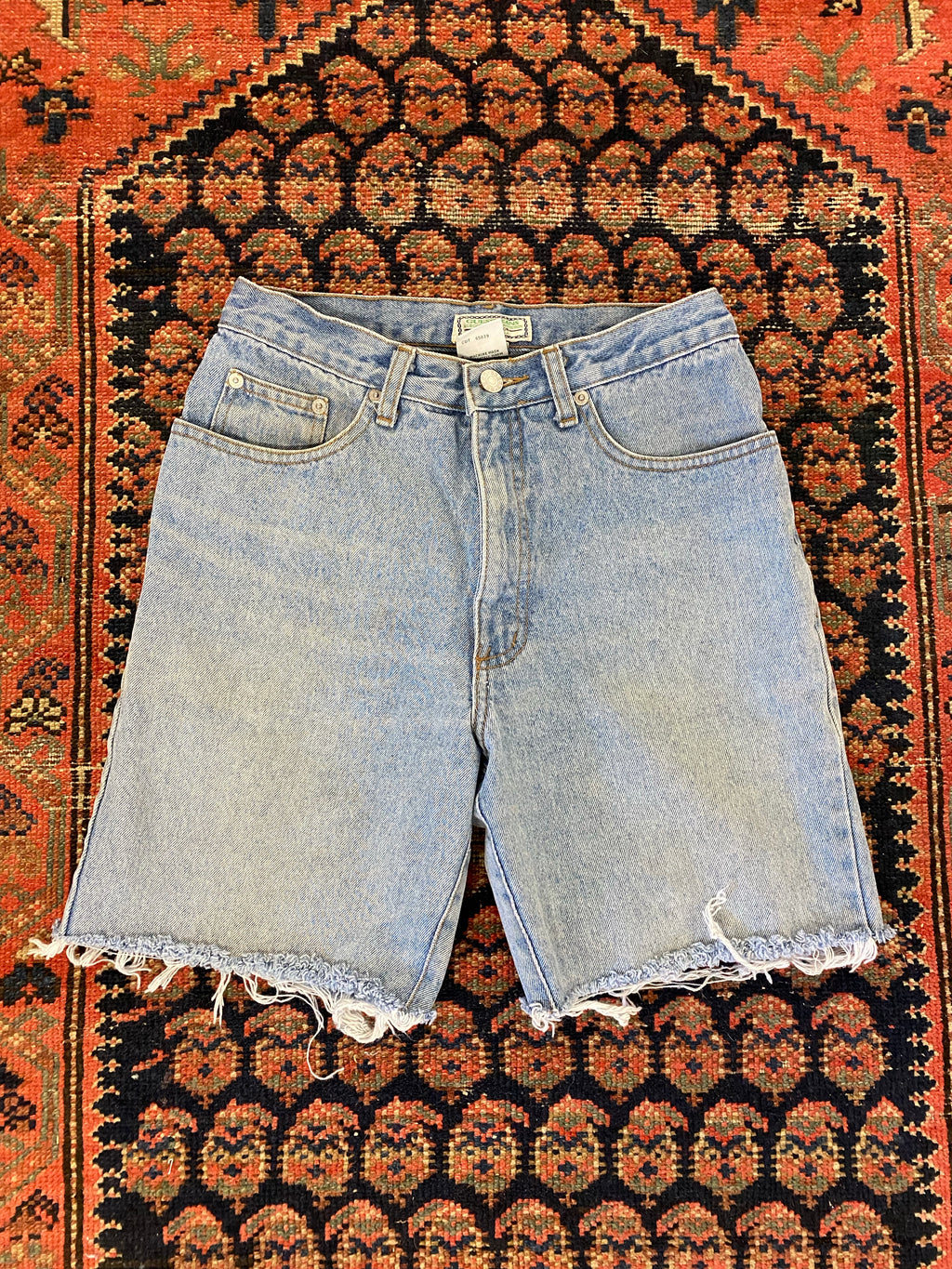 90s High Waisted Guess Frayed Denim Shorts - 27in