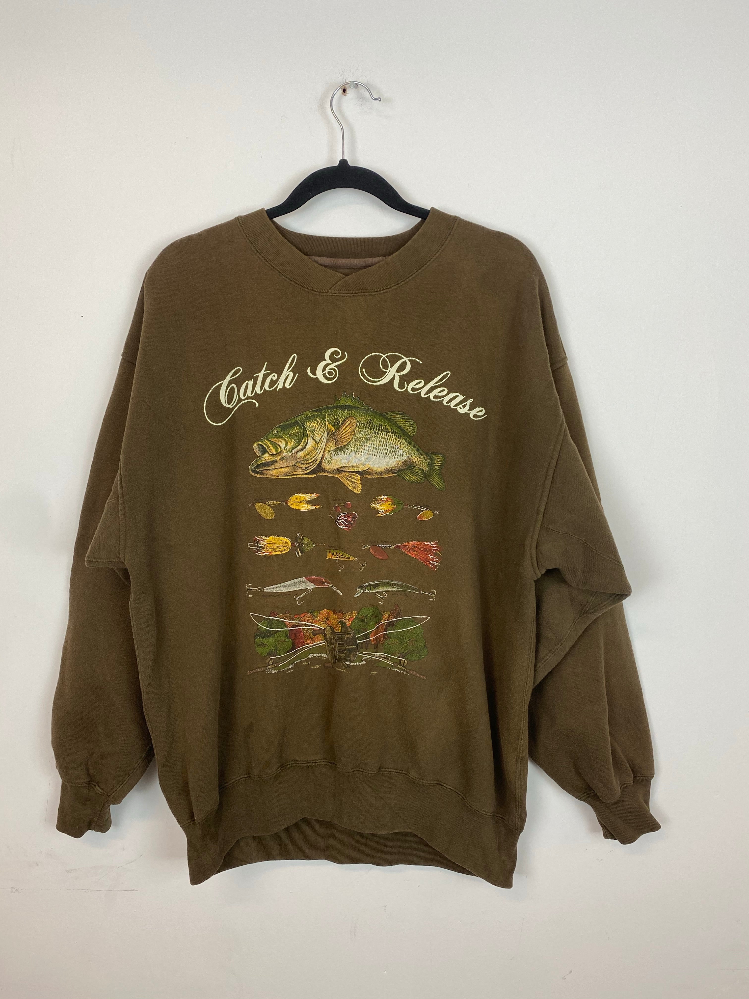 Vintage fishing crewneck - L