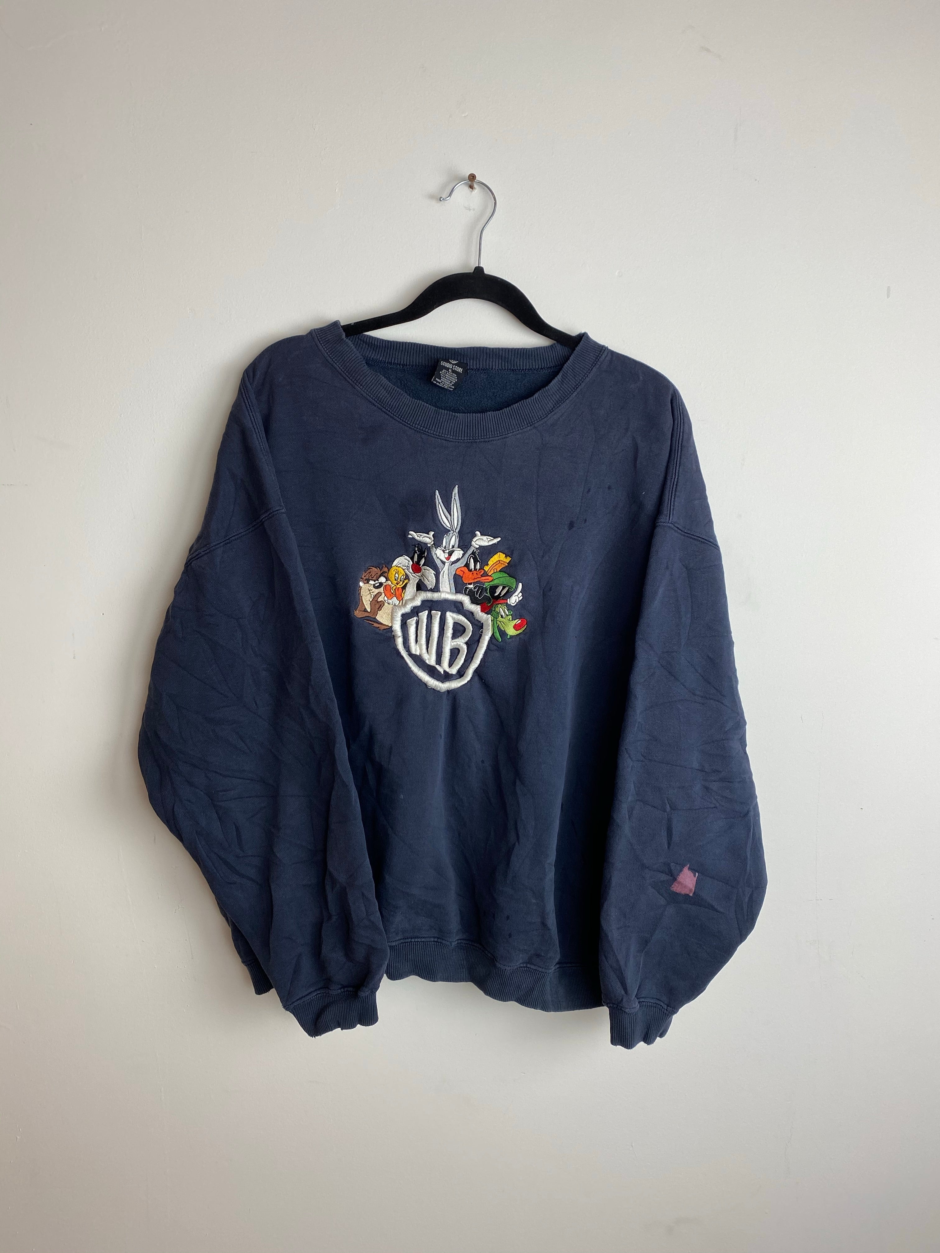 Embroidered Warner bros crewneck
