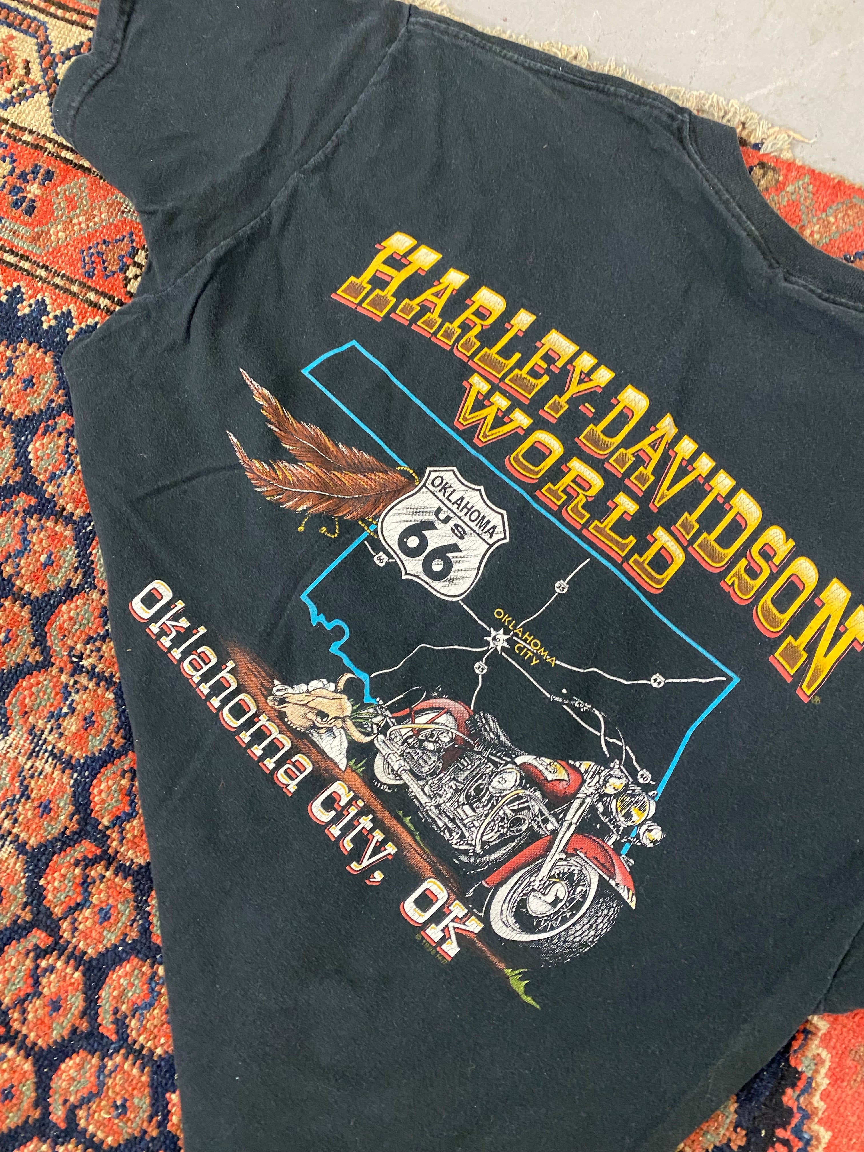 90s Front & Back Harley T Shirt - M