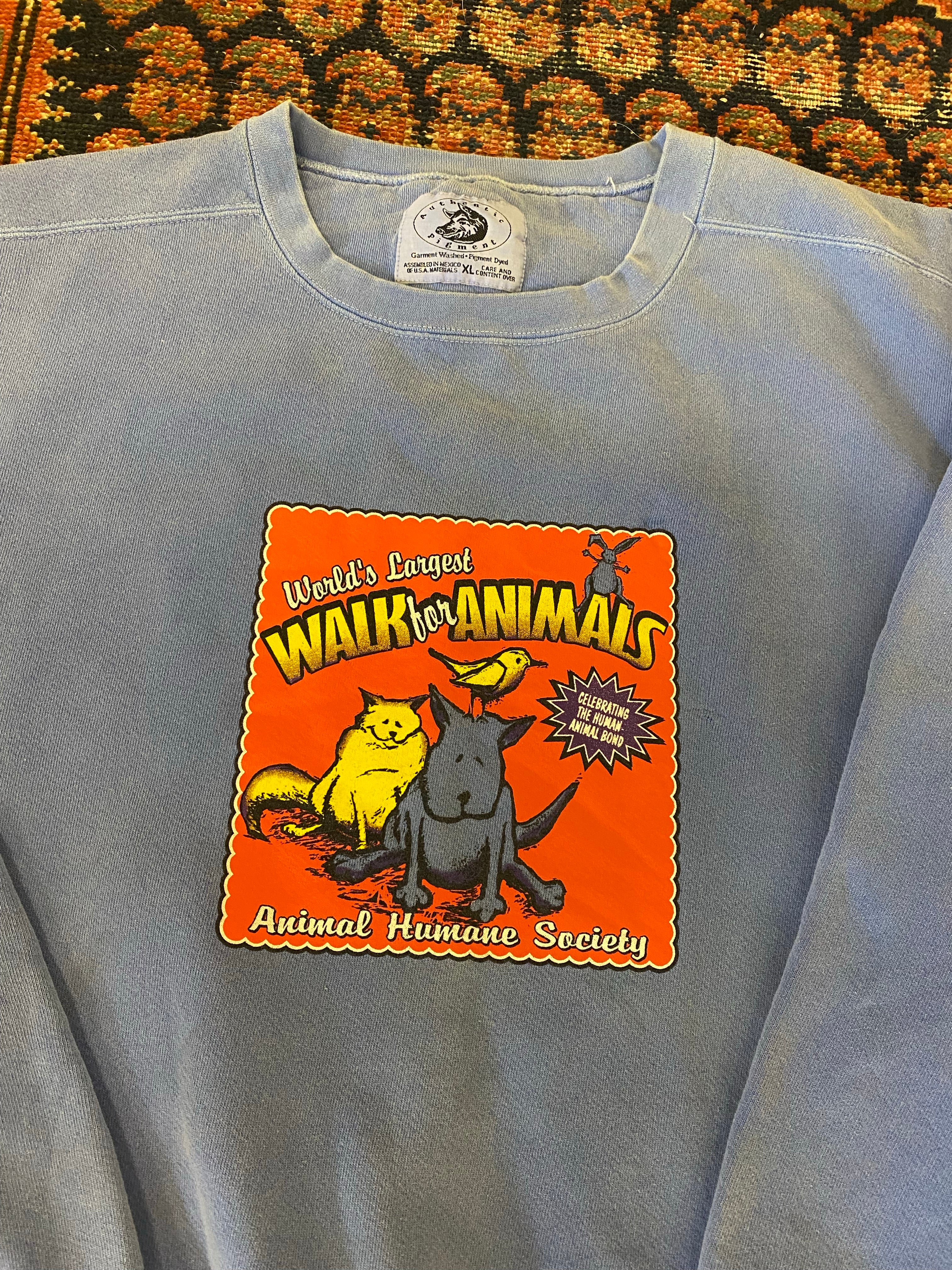 Vintage Walk For Animals Stone Wash Crewneck - L/XL