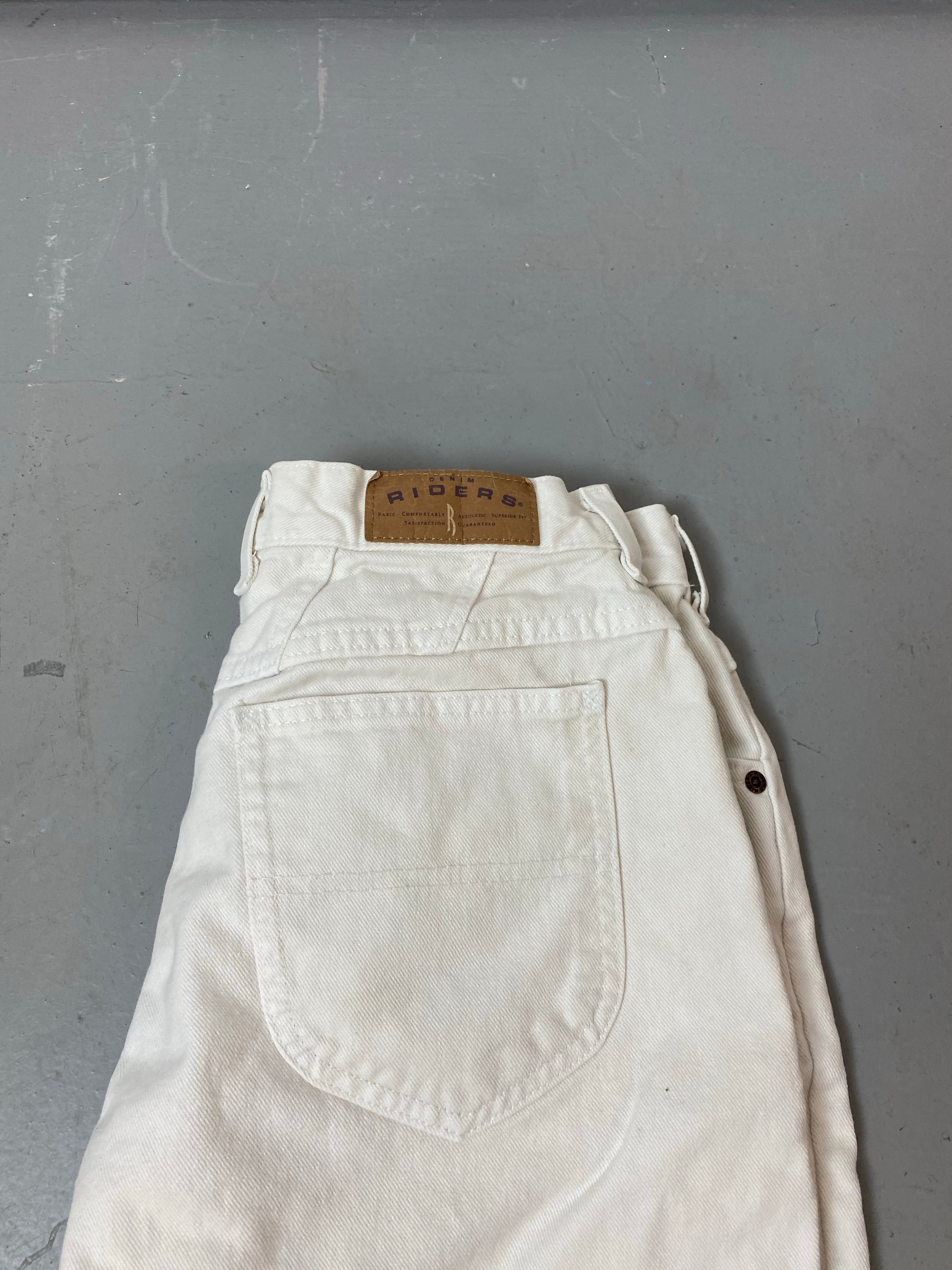 Vintage High Waisted Riders Frayed Denim Shorts - 29in