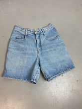 Load image into Gallery viewer, Vintage High Waisted Mixed Blues Hemmed Denim Shorts - 29in