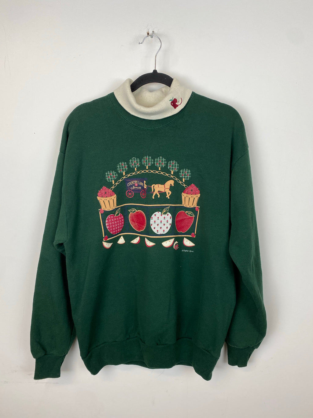 Vintage farm turtleneck crewneck - M