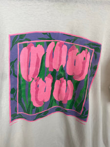 Vintage Flower painting t shirt - L