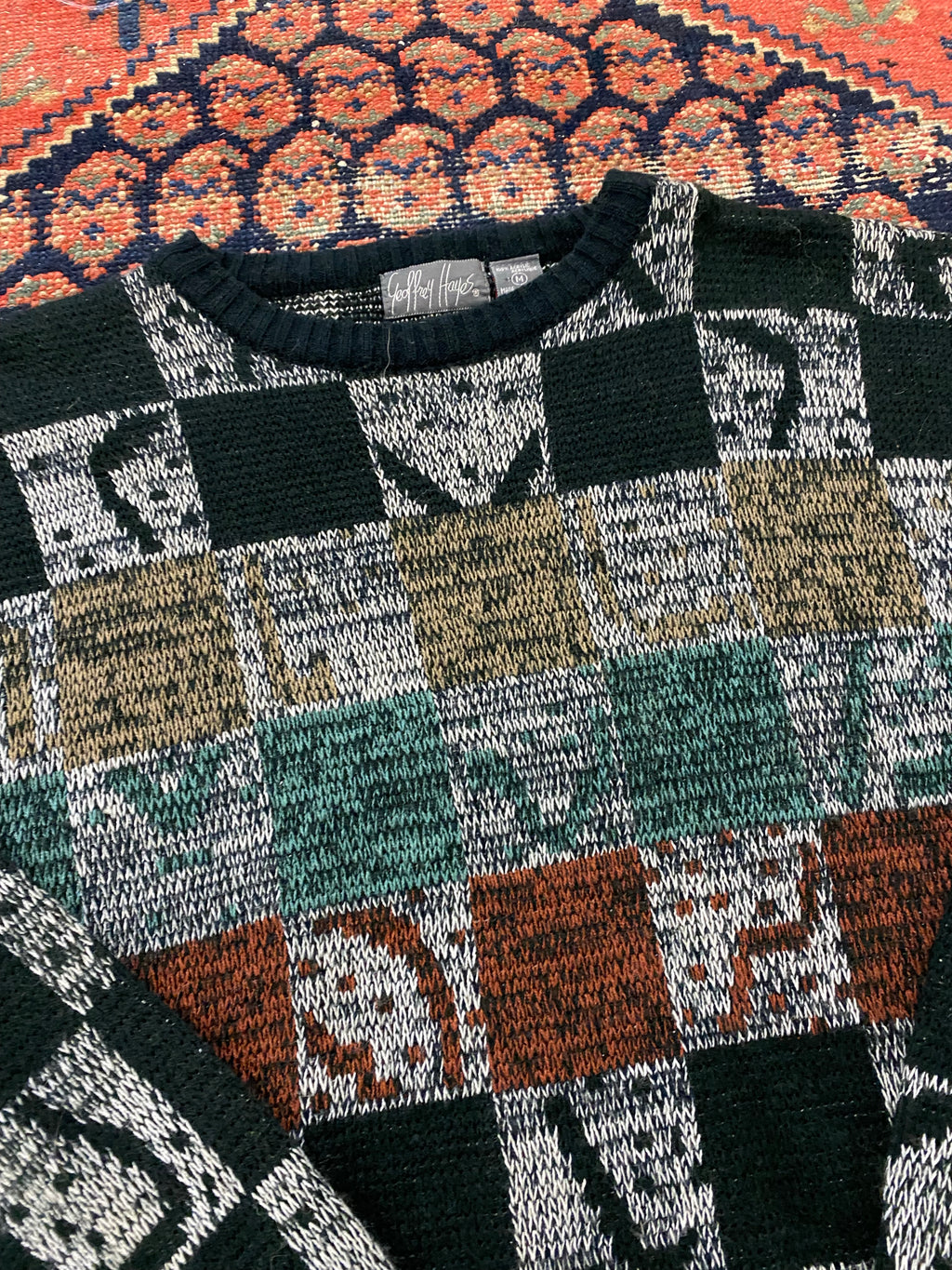 Vintage Patterned Knot Sweater - M/L