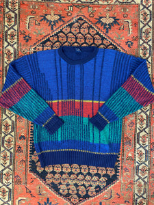 90s Knit Striped Sweater - L
