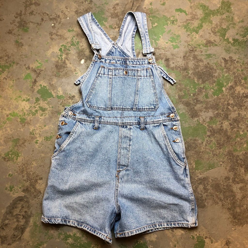 Denim short overalls