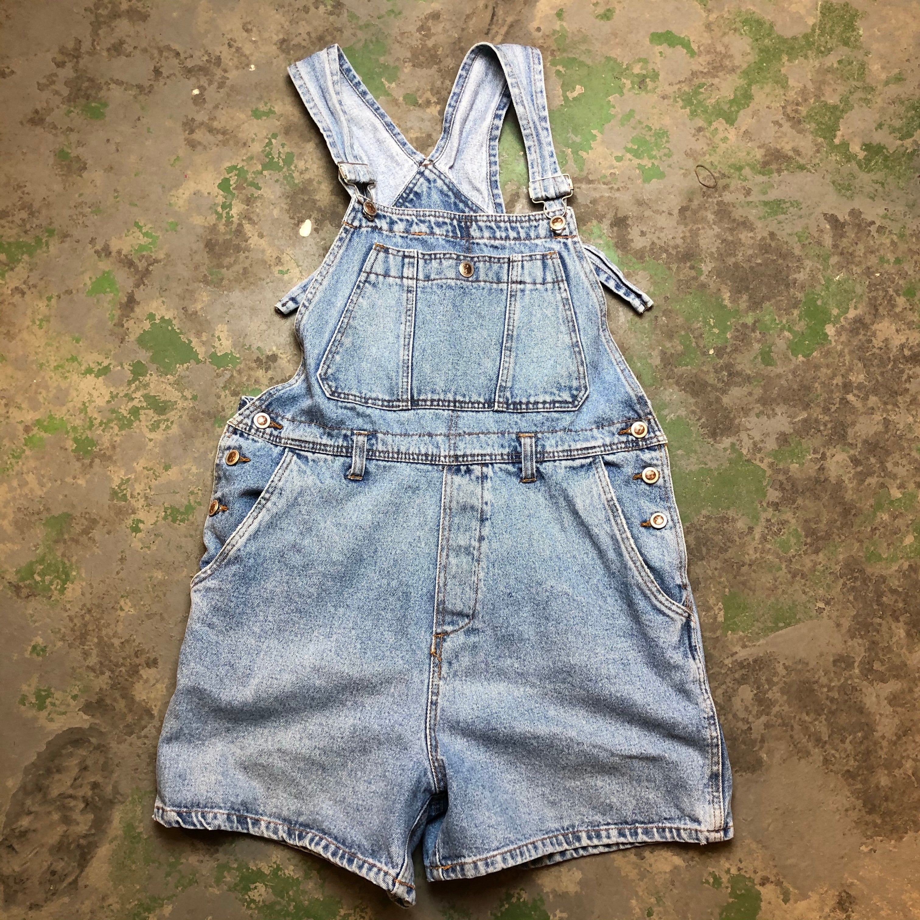 Denim short overalls
