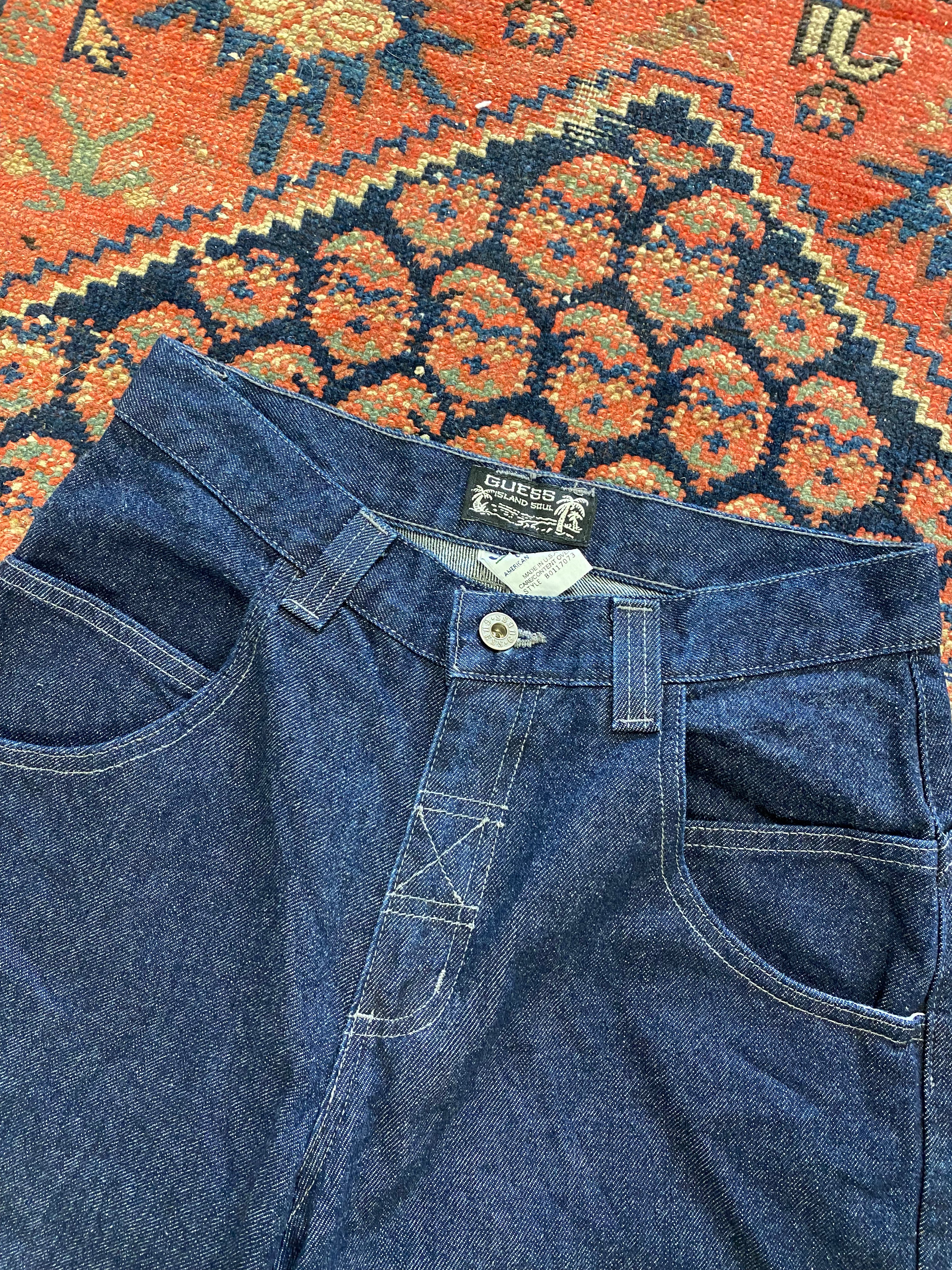 Vintage long guess denim shorts - 28IN/W