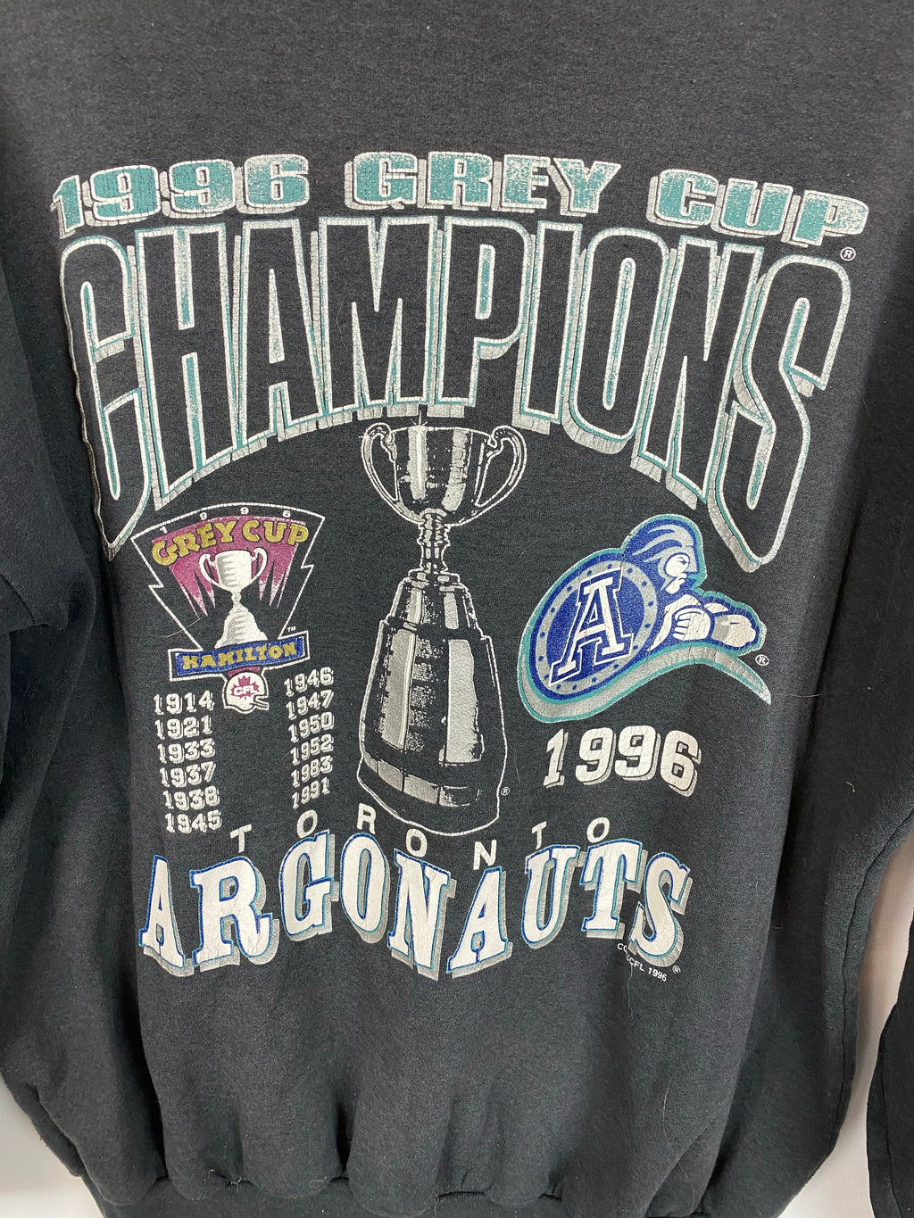 1996 Toronto Argonauts grey cup crewneck