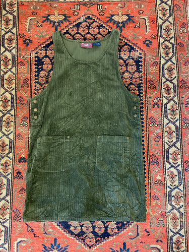 90s Green Corduroy Dress - M