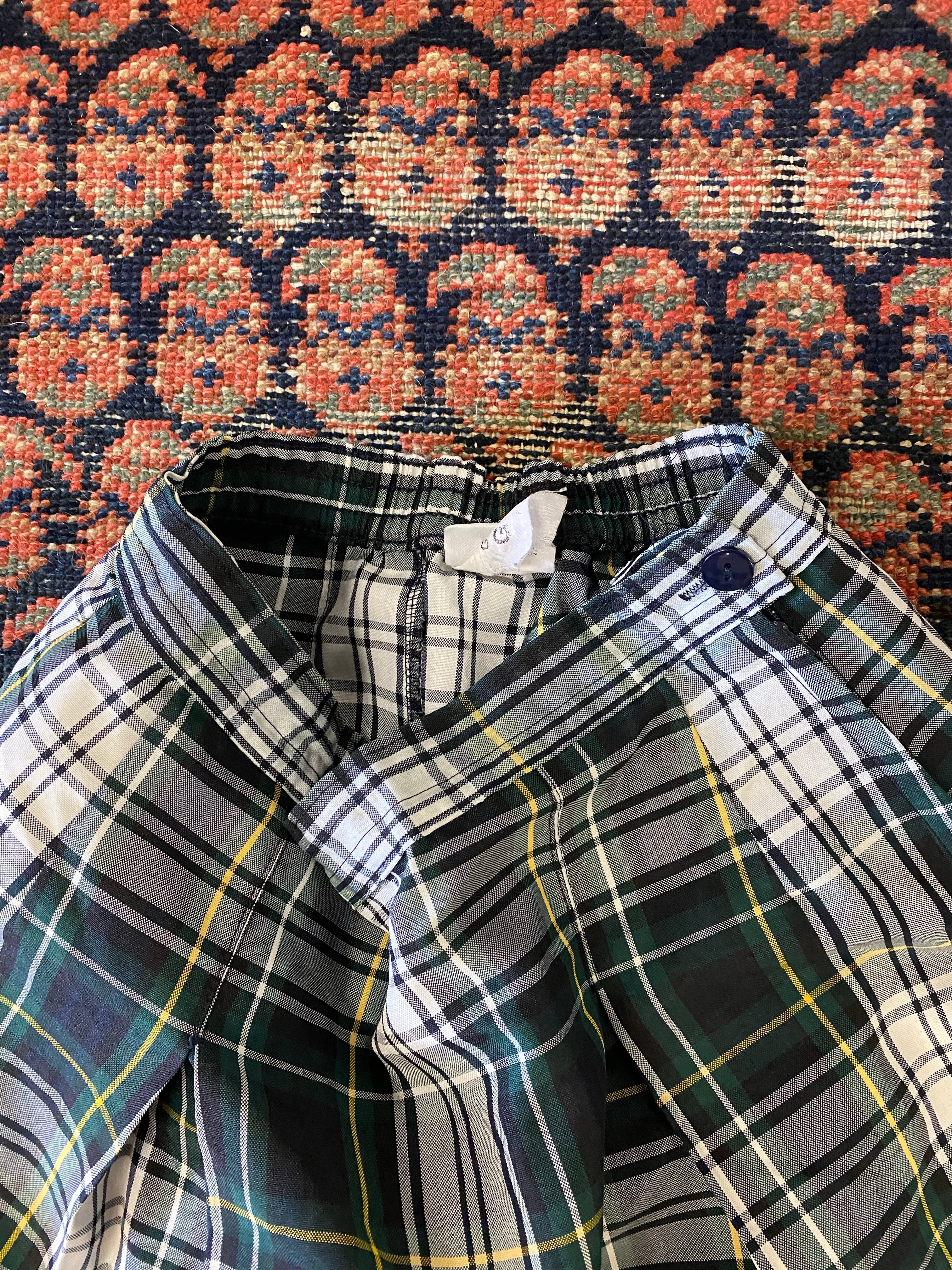 Vintage Plaid Mini Skirt - 25in