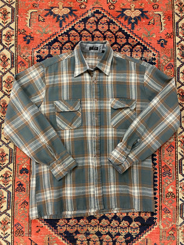 60s Plaid Button Up Shirt - S/M